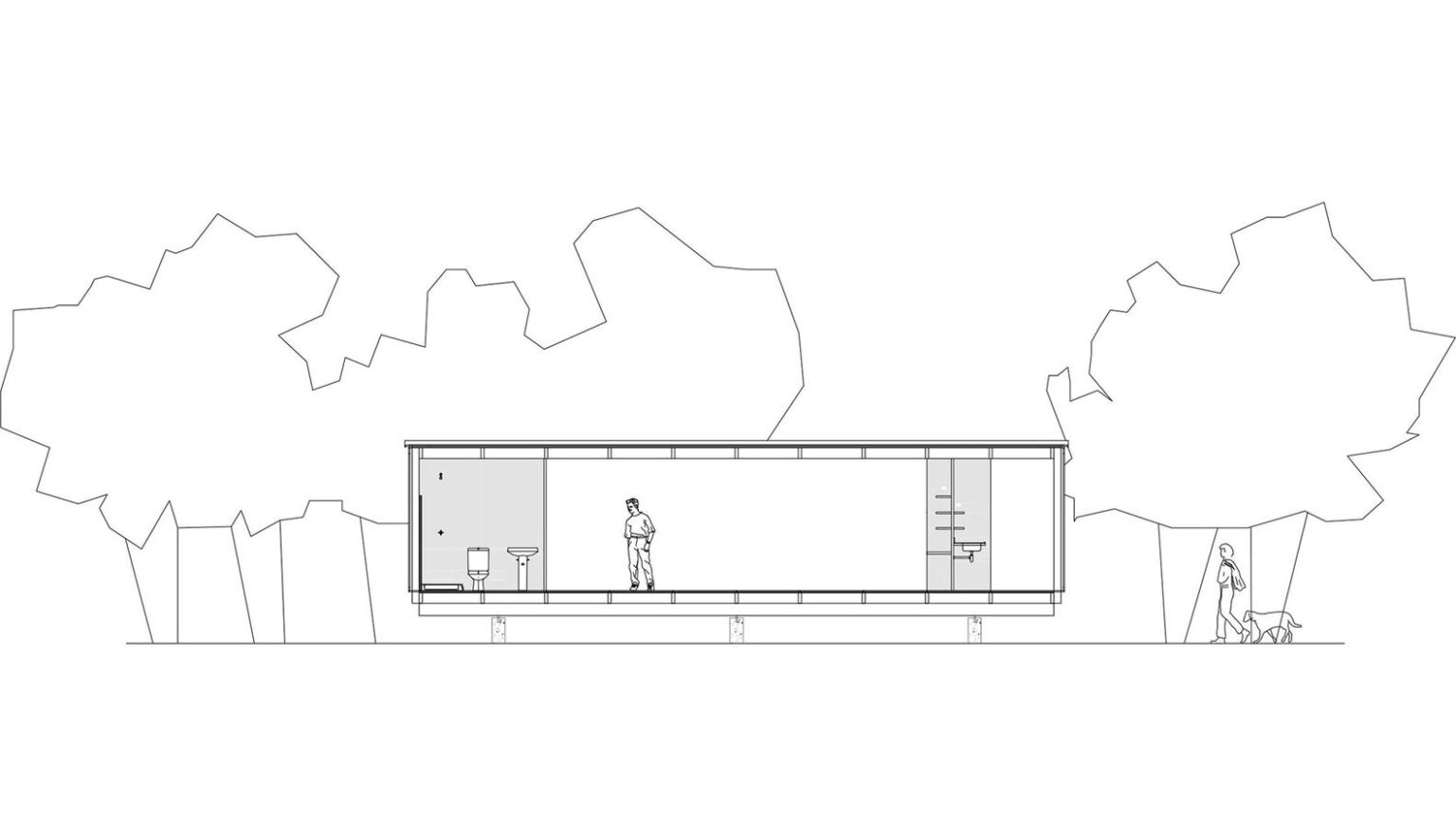 Corte - Casa na Mata / NITSCHE ARQUITETOS